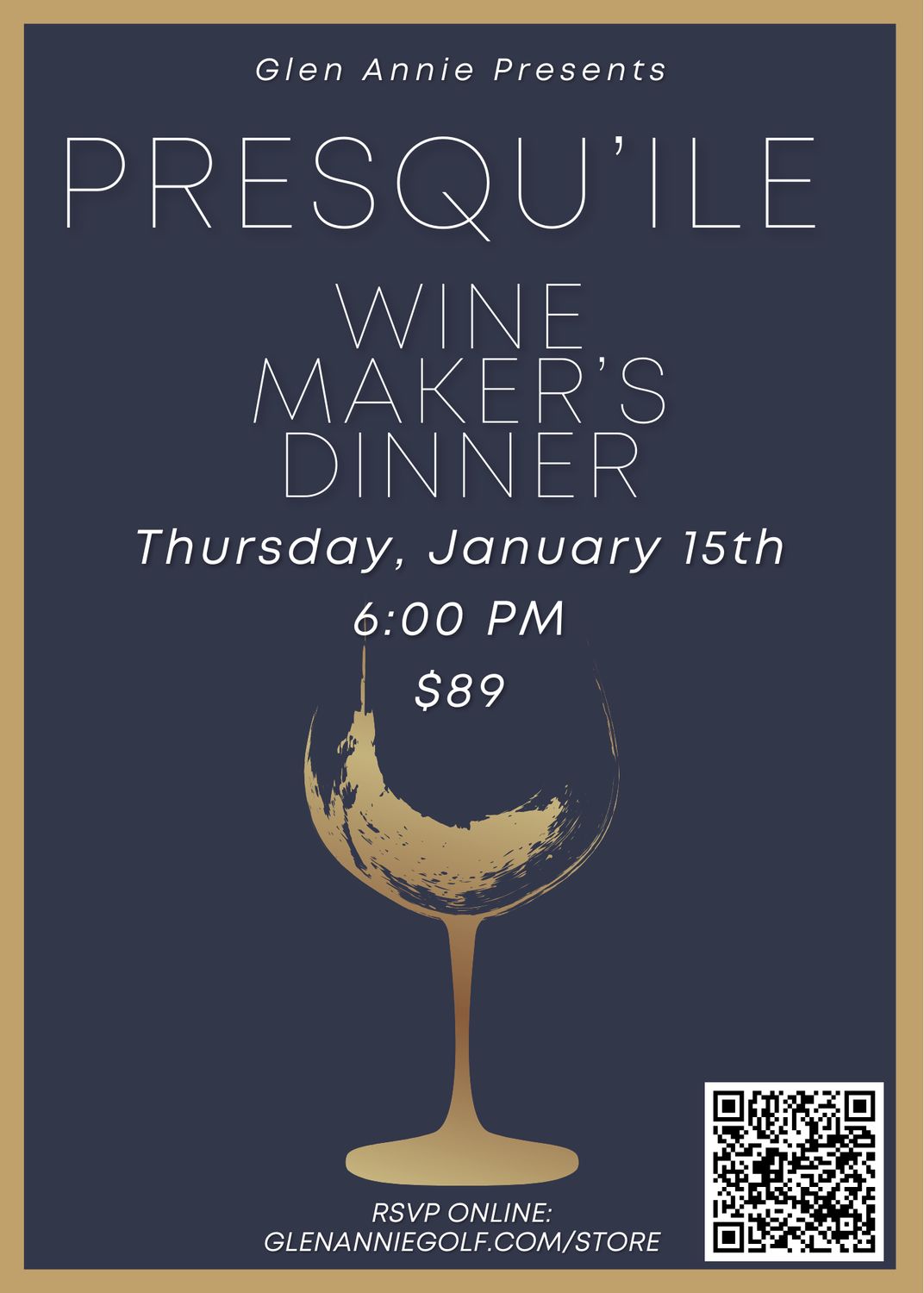 Presqu'ile Wine Dinner (Thursday, January 15th)