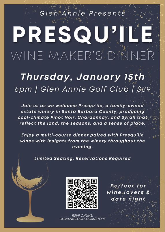 Presqu'ile Wine Dinner (Thursday, January 15th)