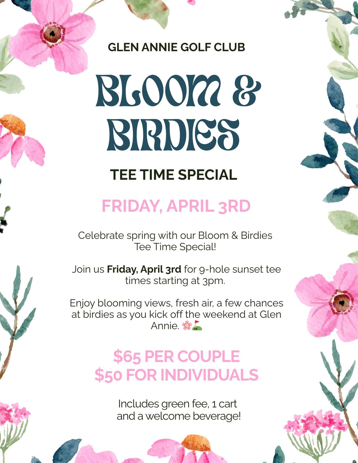 Bloom & Birdies Tee Time Special Bloom & Birdies Tee Time Special