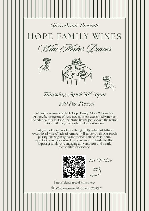 Hope Family Wines - Winemaker Dinner (Thursday, April 16th)