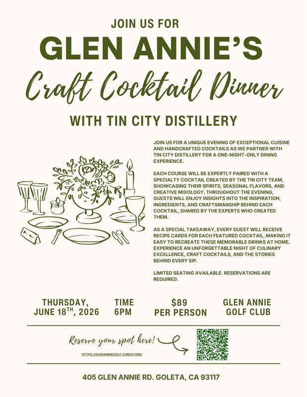 Tin City Distillery Craft Cocktail Dinner