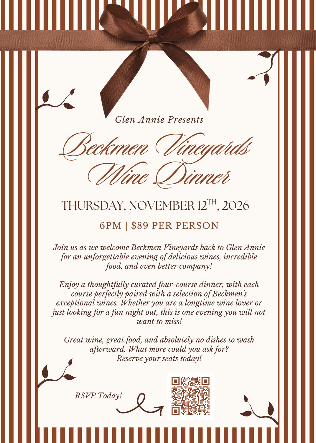 Beckmen Vineyards Wine Dinner