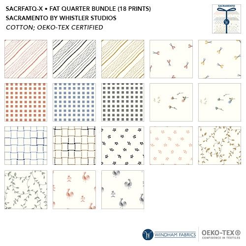 SACRFATQ-X Sacramento, Fat Quarter Bundle, Multi, Cotton