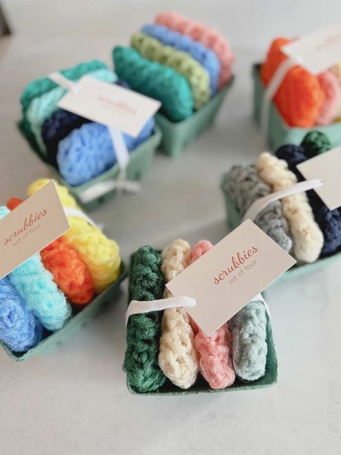 Scrubbies in a Berry Basket, Dish Scrubbies