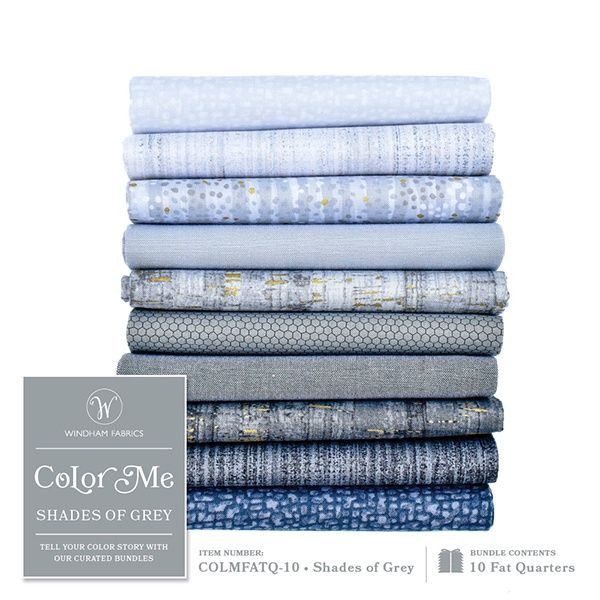 COLMFATQ-10 Color Me Bundles, Shades of Grey Cotton Fat Quarters
