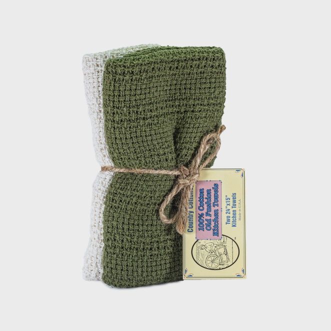 KTSN Kitchen Towels 2 Pack - Sage Green/Natural