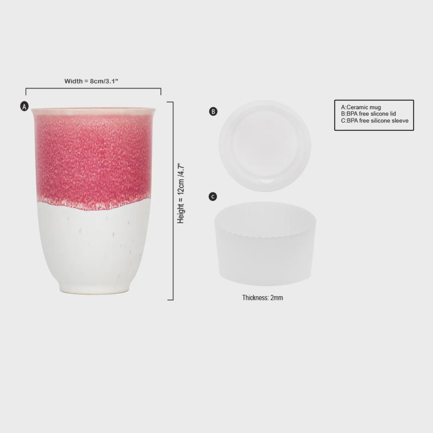 Nova Ceramics Travel Mug - Coral Pink 12oz