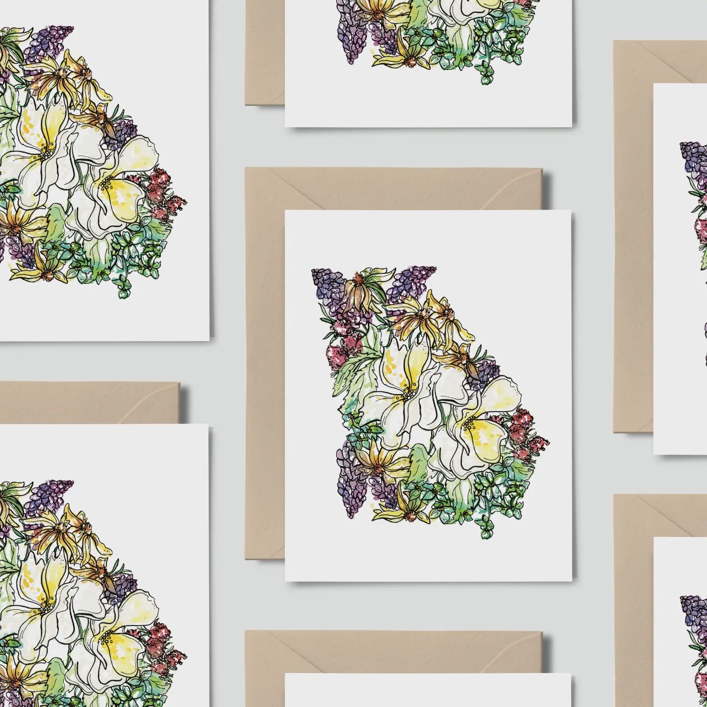 NCGA1 Georgia Note Card Stationery Set