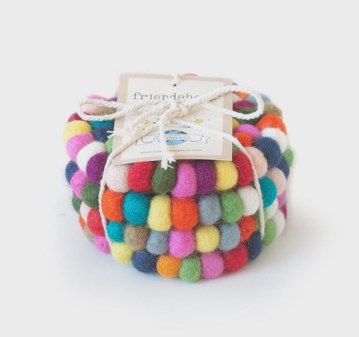 FDSP01090C4 Boho Eco Coasters and Trivets - Set of 4 - Eco Coasters