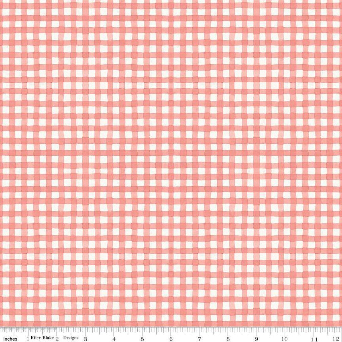 C14537-CORAL Countryside Gingham Coral