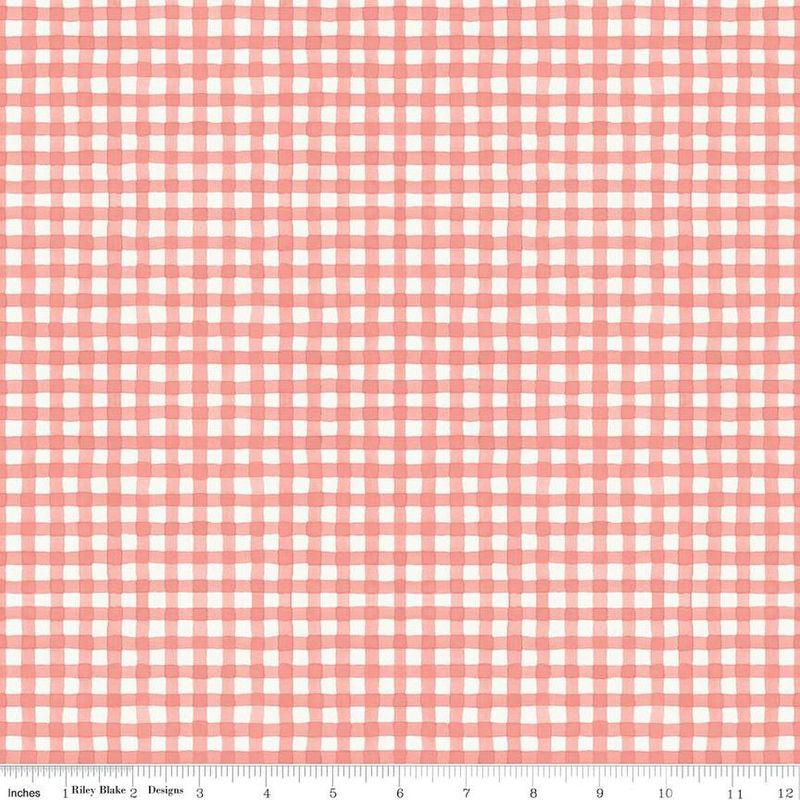 C14537-CORAL Countryside Gingham Coral