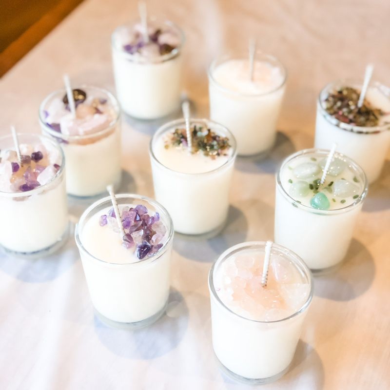Wicks &amp; Sips: Crystal Candle Workshop at The Flower Farm 3/7 at 11am