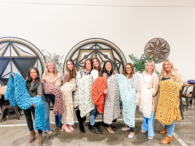 Sip &amp; Stitch Chunky Blanket Workshop at Lucid Wine 11/9 11am