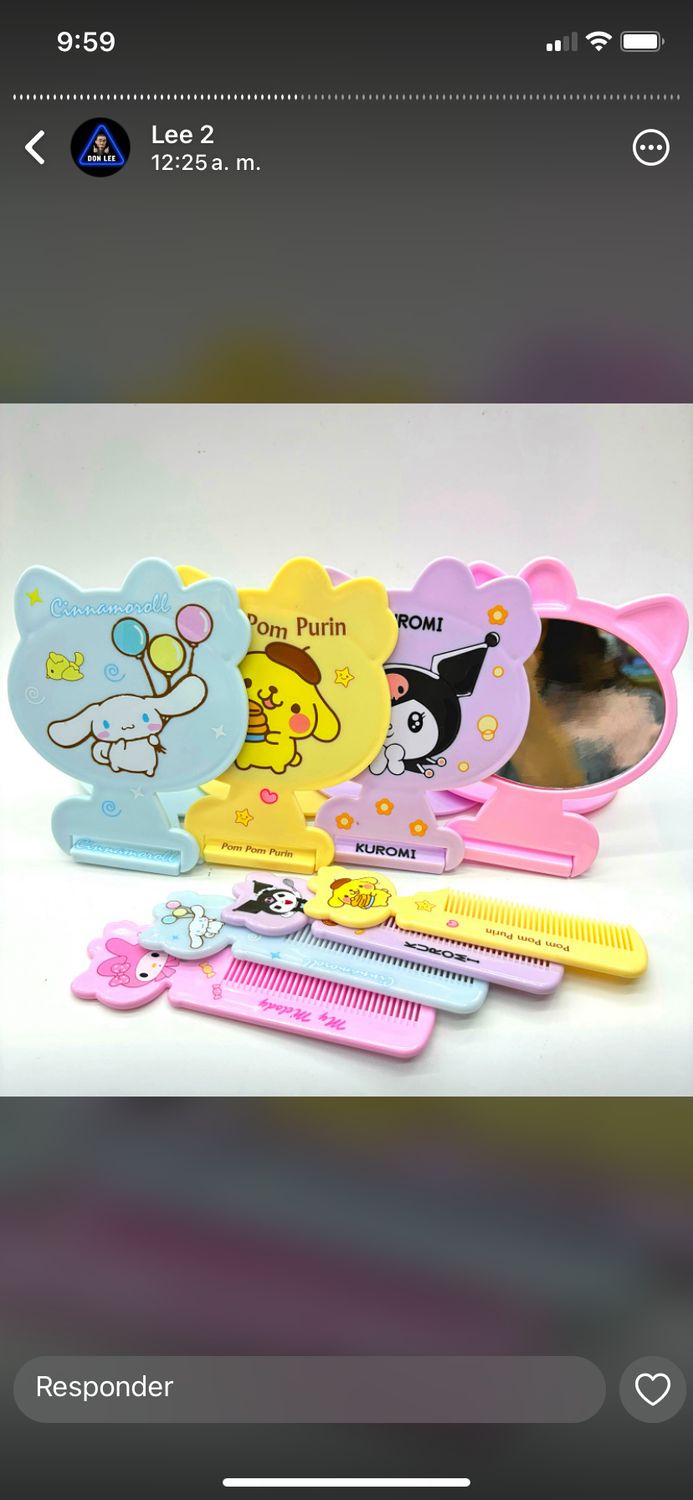 Set de Peineta + Espejo Sanrio