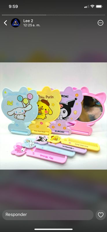 Set de Peineta + Espejo Sanrio