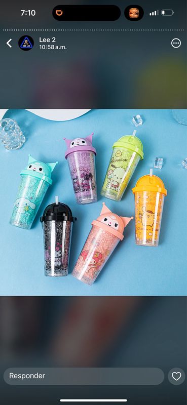 Vasos Sanrio Gel con luz Congelable