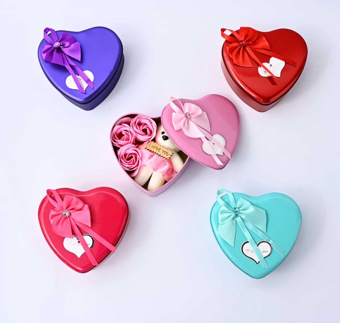 Lata corazón Rosas de Jabón Osito