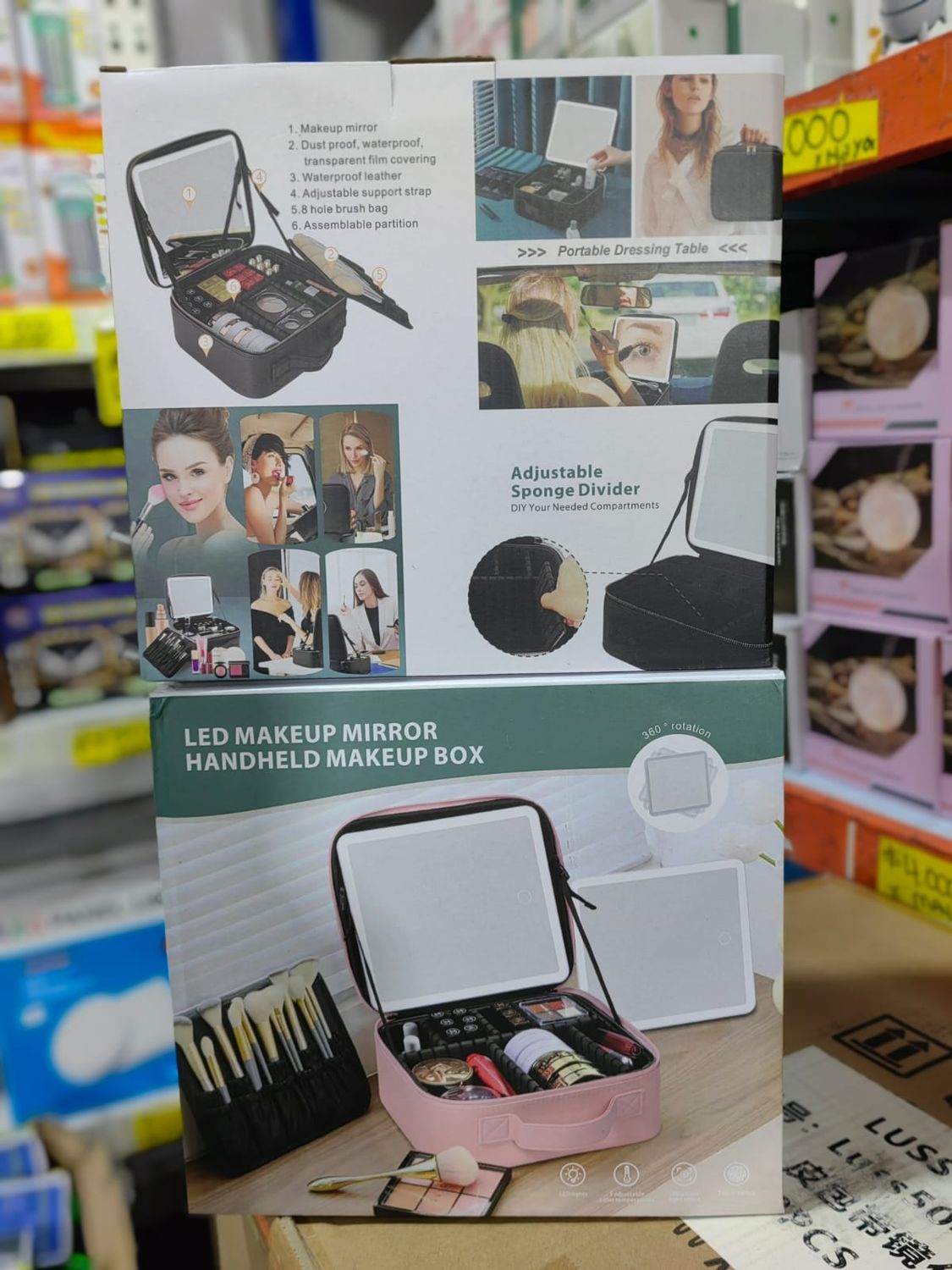 MALETA DE MAQUILLAJE CON ESPEJO LED