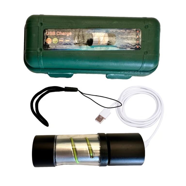 LINTERNA LED CON ZOOM CAJA VERDE