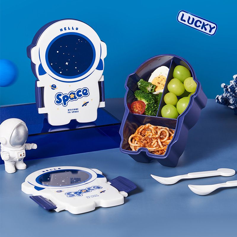 LONCHERA DE ASTRONAUTA CON CUBIERTOS