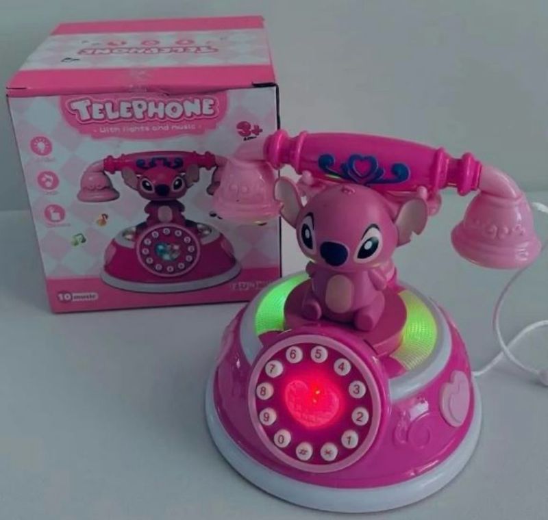 Teléfono Stich con Luz y Sonido (Azul y rosa )