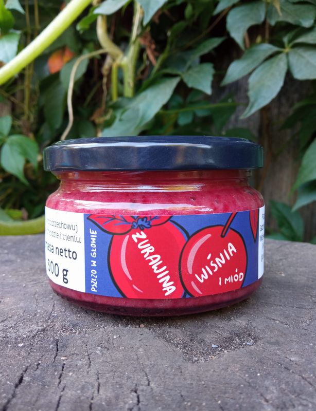 Miód z żurawiną i wiśnią