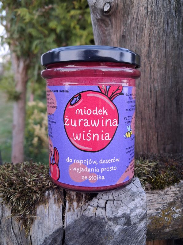 Miód z żurawiną i wiśnią