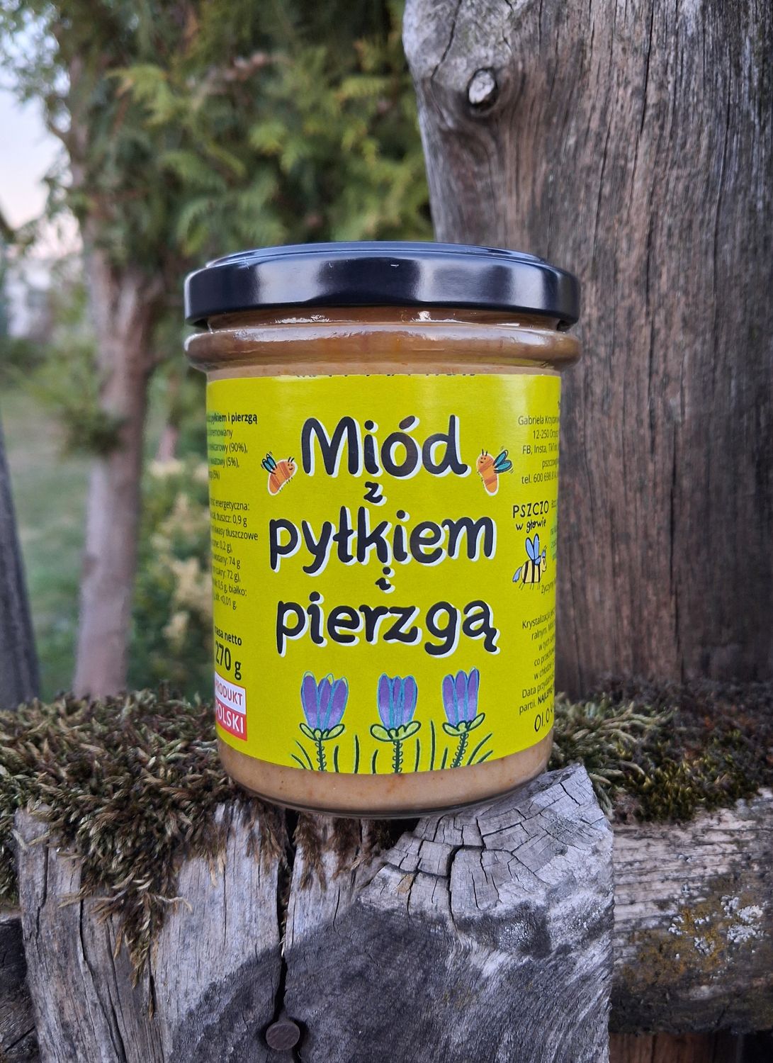 Miód z pyłkiem kwiatowym i pierzgą