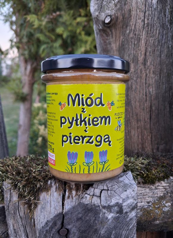 Miód z pyłkiem kwiatowym i pierzgą