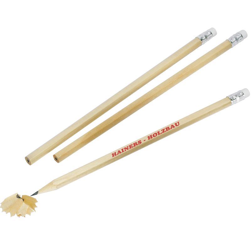 Bleistift naturbelassen mit Radiergummi