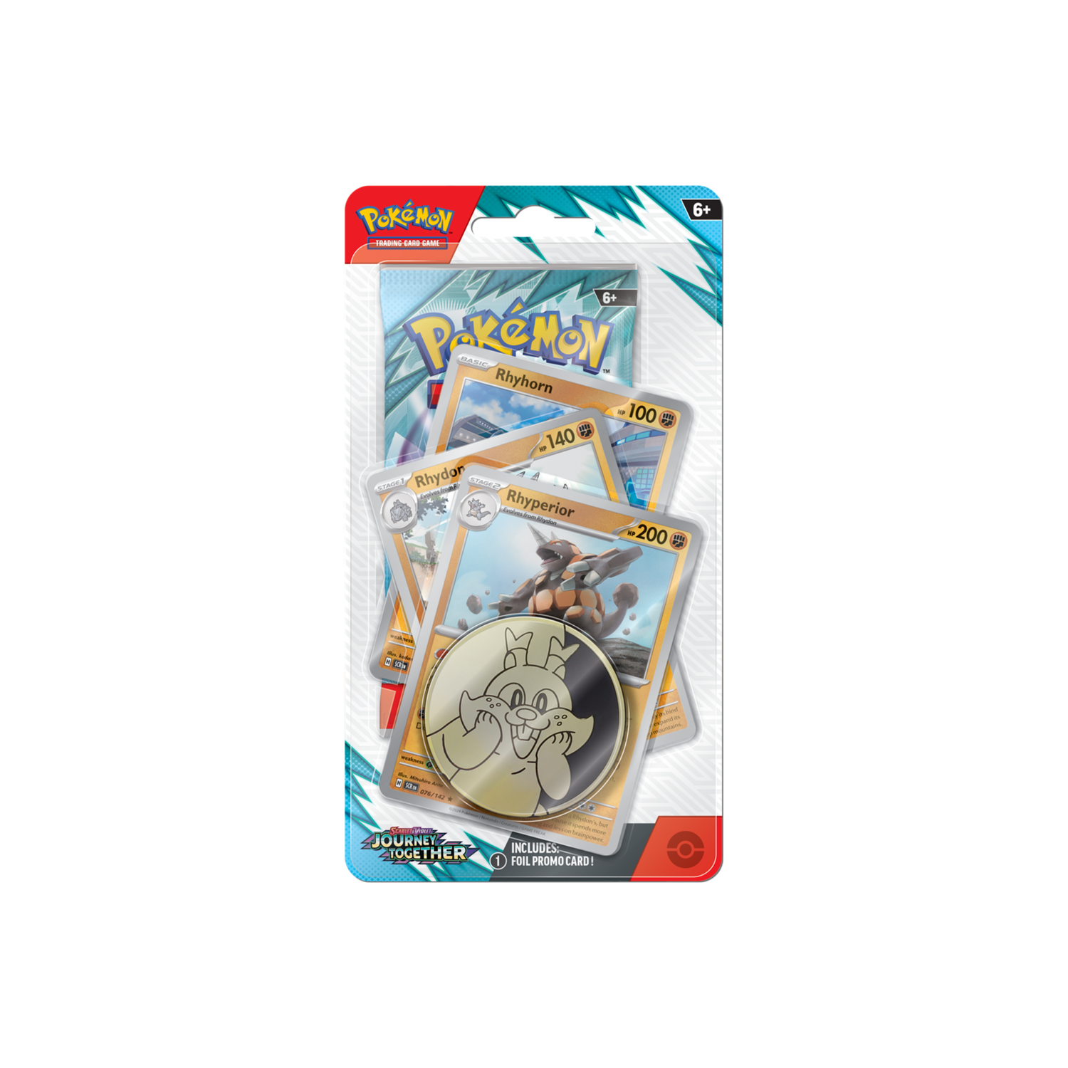Pokémon TCG- Journey Together Premium Checklane Blister Rhyhorn