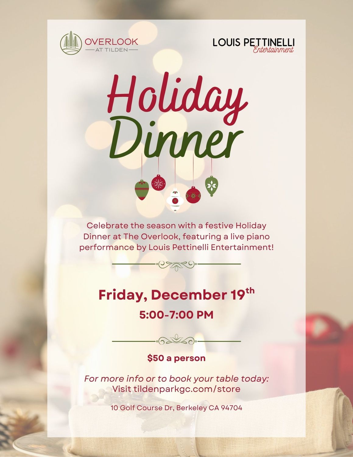 Holiday Dinner at The Overlook