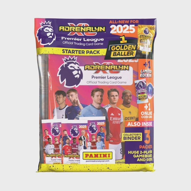 2024-25 PANINI ADRENALYN XL PREMIER LEAGUE CARDS – STARTER PACK (ALBUM, GAMEBOARD, 24 CARDS