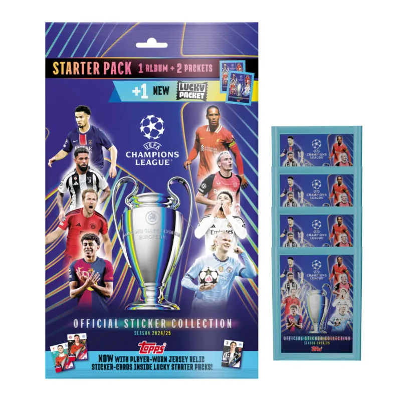 2024-25 TOPPS CHAMPIONS LEAGUE STICKERS – MEGA STARTER PACK (50 STICKERS)