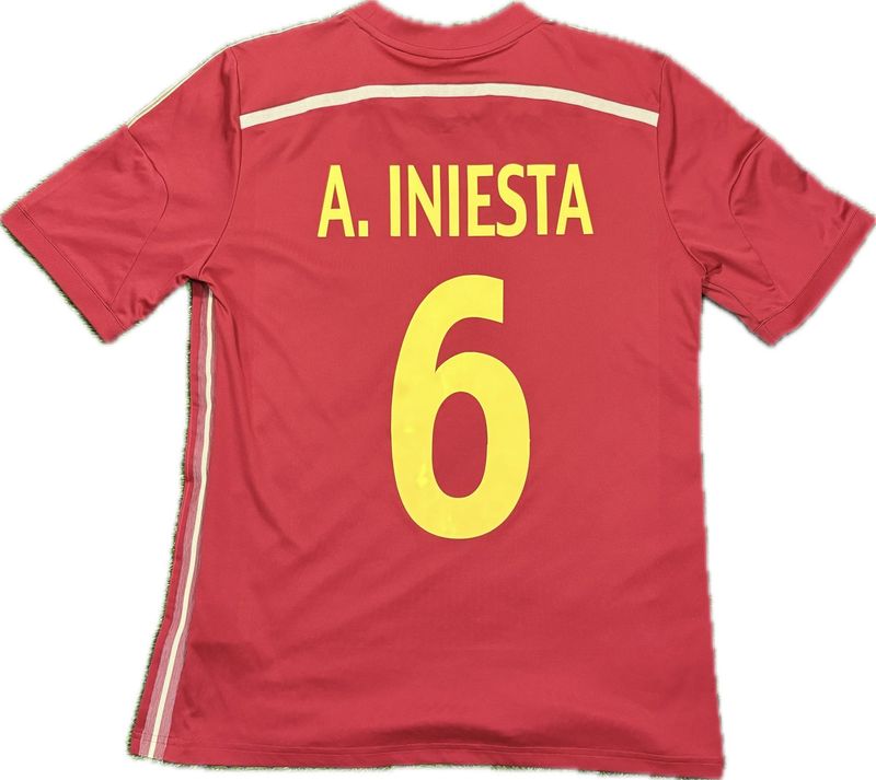 2013-2015 SPAIN HOME SHIRT INIESTA #6 - (BOYS XL)