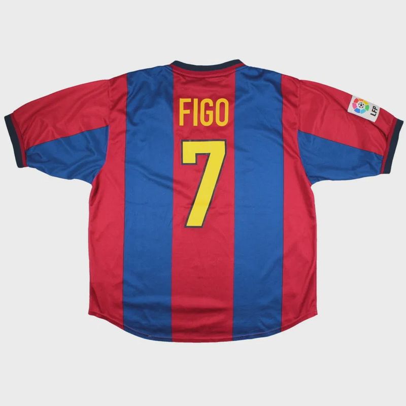 1998-1999 FC BARCELONA HOME SHIRT FIGO #7 - (XL)