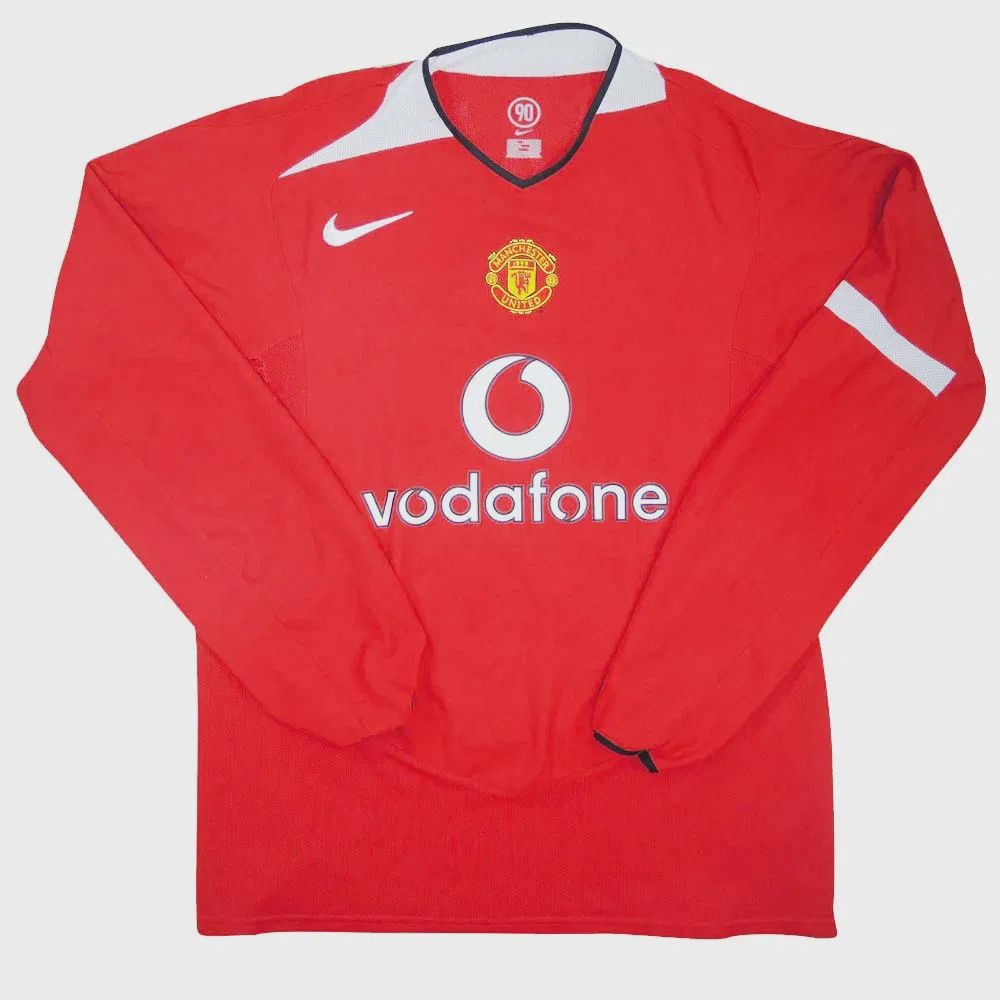 2004-2006 MANCHESTER UNITED L/S HOME SHIRT - (XL)
