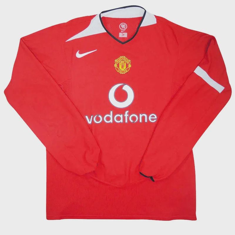 2004-2006 MANCHESTER UNITED L/S HOME SHIRT - (XL)