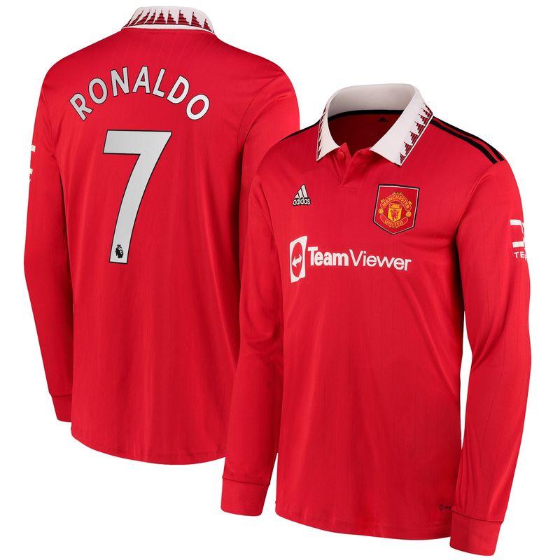 2021-2022 MANCHESTER UNITED HOME LONG SLEEVE PLSHIRT RONALDO #7 - (M)