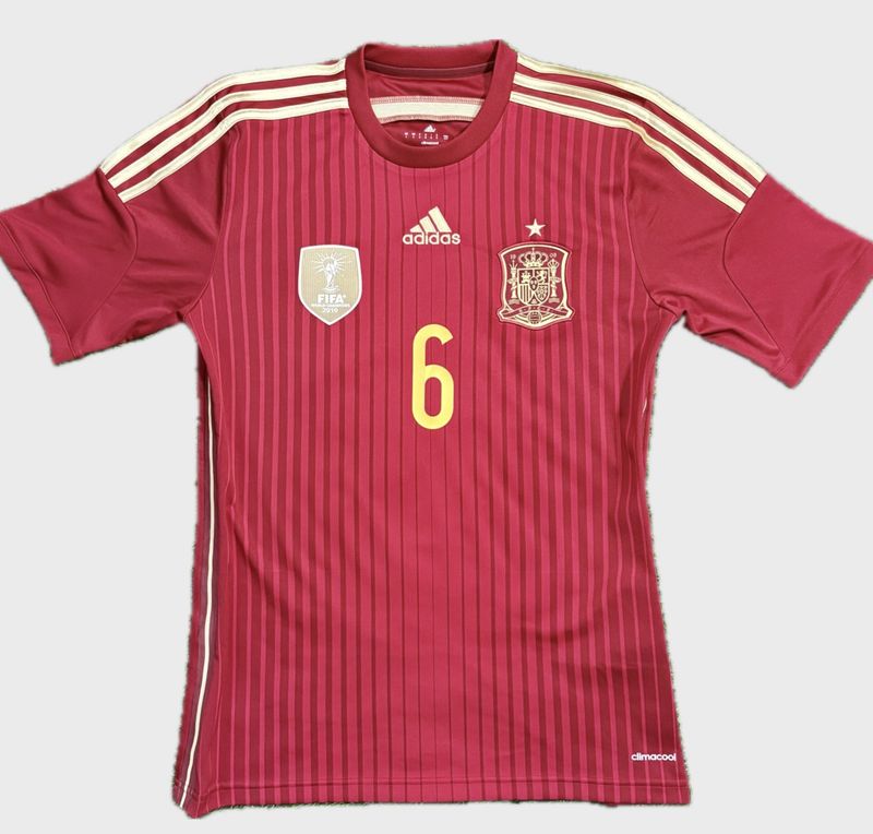 2013-2015 SPAIN HOME SHIRT INIESTA #6 - (S)