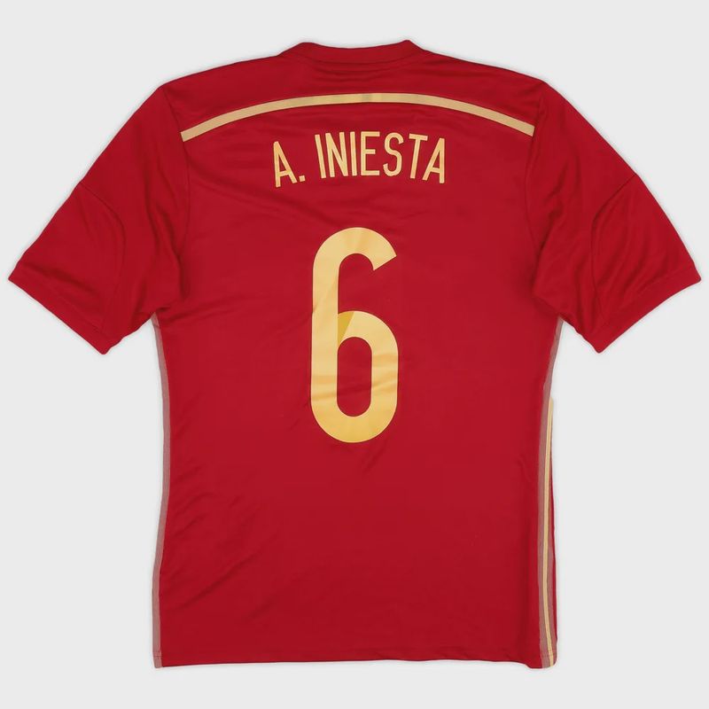 2013-2015 SPAIN HOME SHIRT INIESTA #6 - (M)