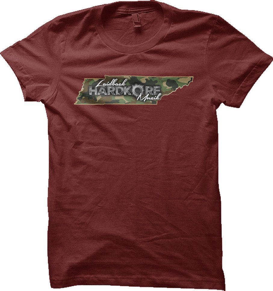 Maroon Laid-back Hardkore T-Shirt