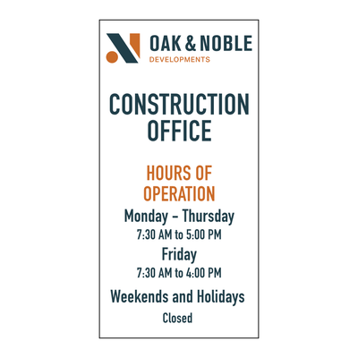 CONSTRUCTION OFFICE HRS 24X48