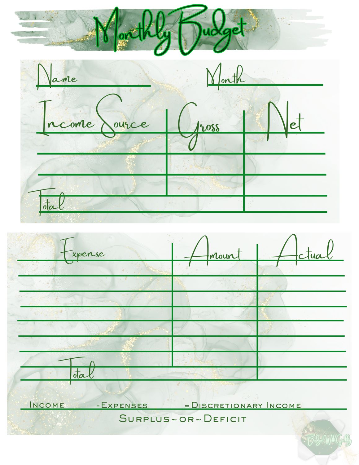 Simple Monthly Budget