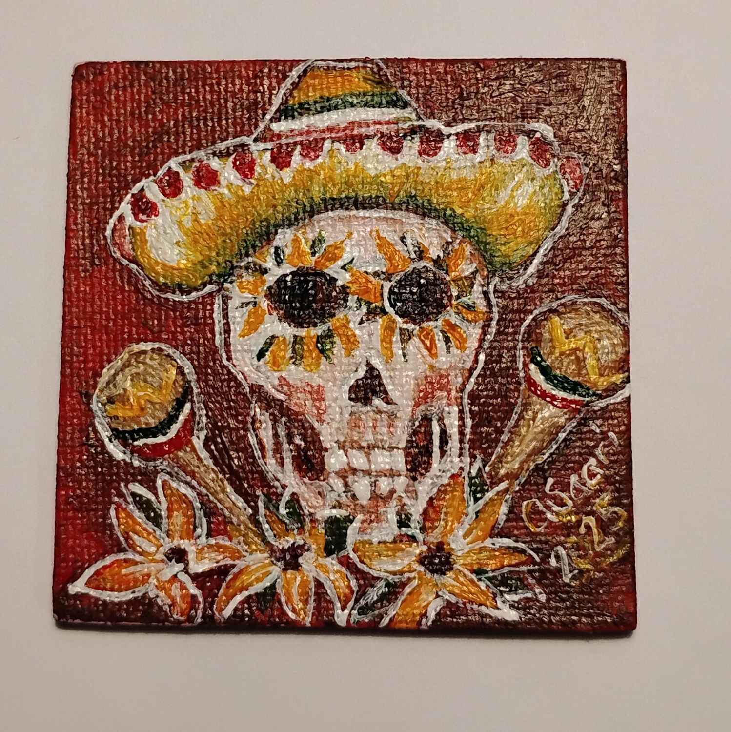 Mexican Maracas Acrylic Painting