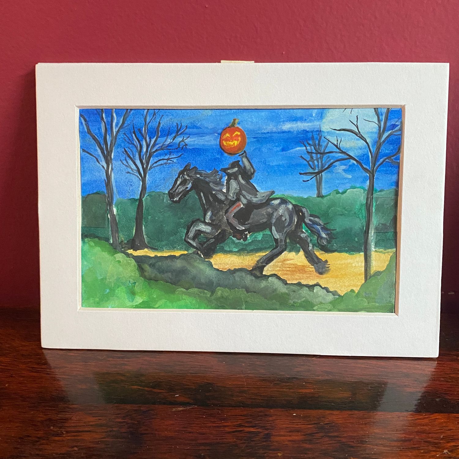 Night Rider | Watercolor Painting on paper w/ Mat by ASaari