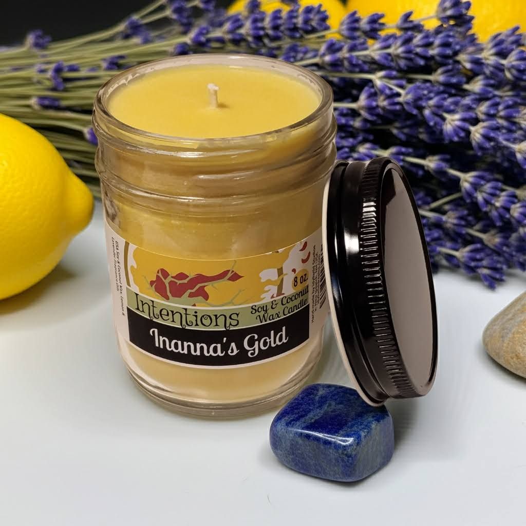 Inanna&#39;s Gold 8 oz. Soy &amp; Coconut Wax Scented Candle