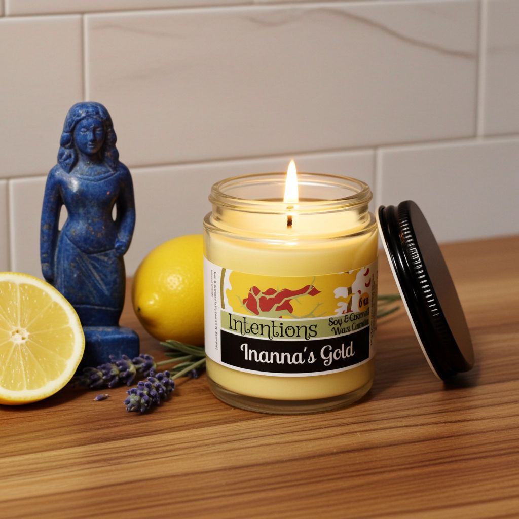 Inanna&#39;s Gold 6 oz. Soy &amp; Coconut Wax Scented Candle