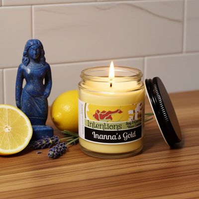 Inanna&#39;s Gold 6 oz. Soy &amp; Coconut Wax Scented Candle