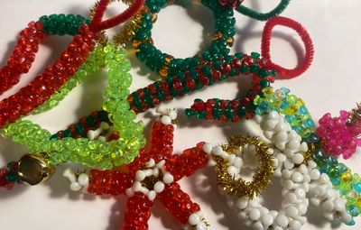 Tri-bead Christmas Ornaments - 5 pack